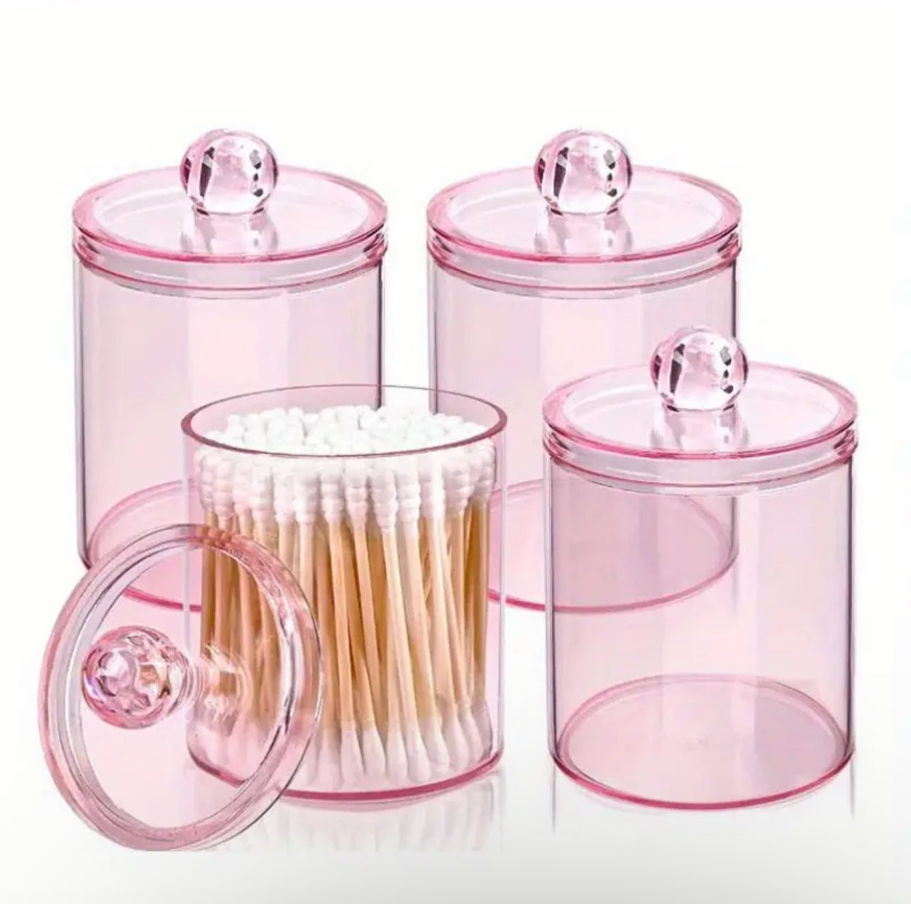 4 Pack cosmetic storage canisters