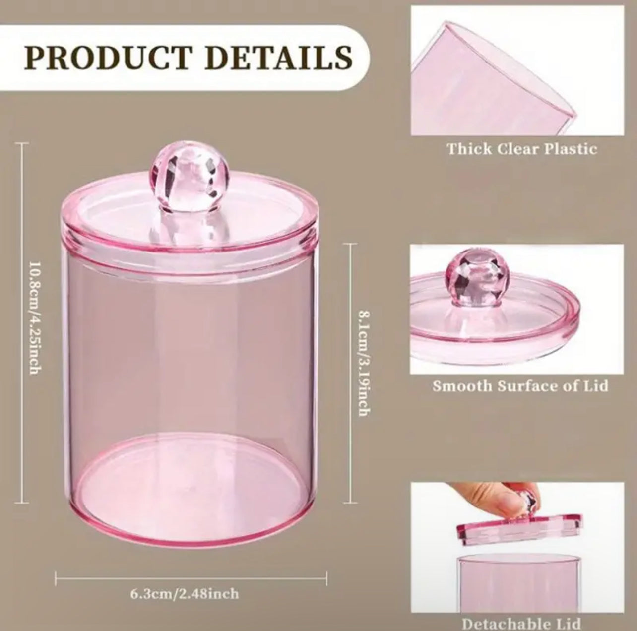 4 Pack cosmetic storage canisters